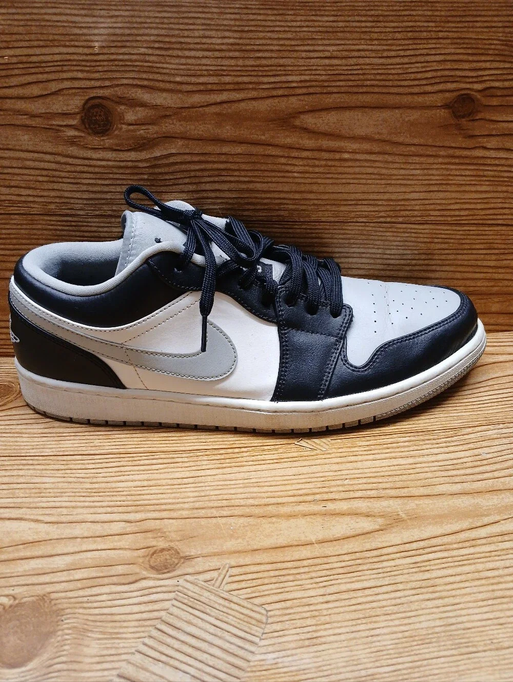 Nike Men's Low Shadow Light Smoke Gray  Sneakers in Black, White, and Gray